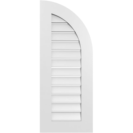 Ekena Millwork Quarter Round Top Right Surface Mount PVC Gable Vent w/ 3-1/2"W x 1"P Standard Frame, 16"W x 40"H GVPQR16X4001SF